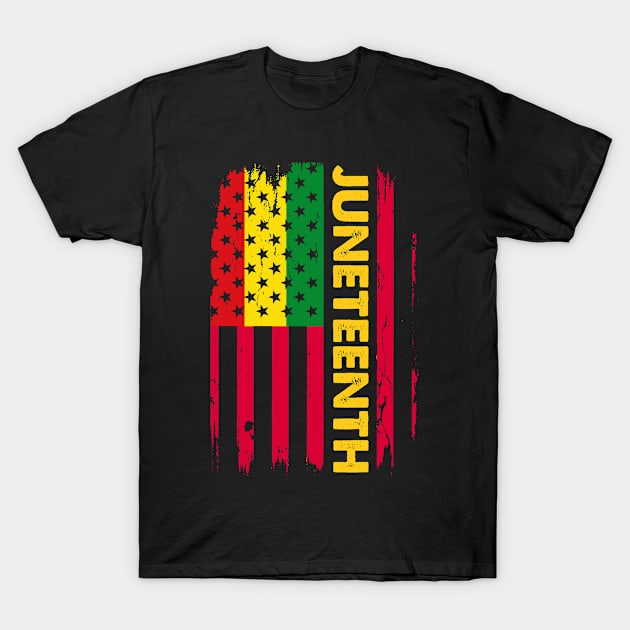 Juneteenth With American Flag T-Shirt by jabarsoup